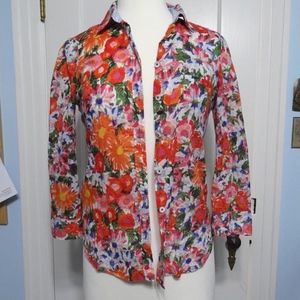 Anthropologie HD in Paris Floral Top Blouse 4 Smal